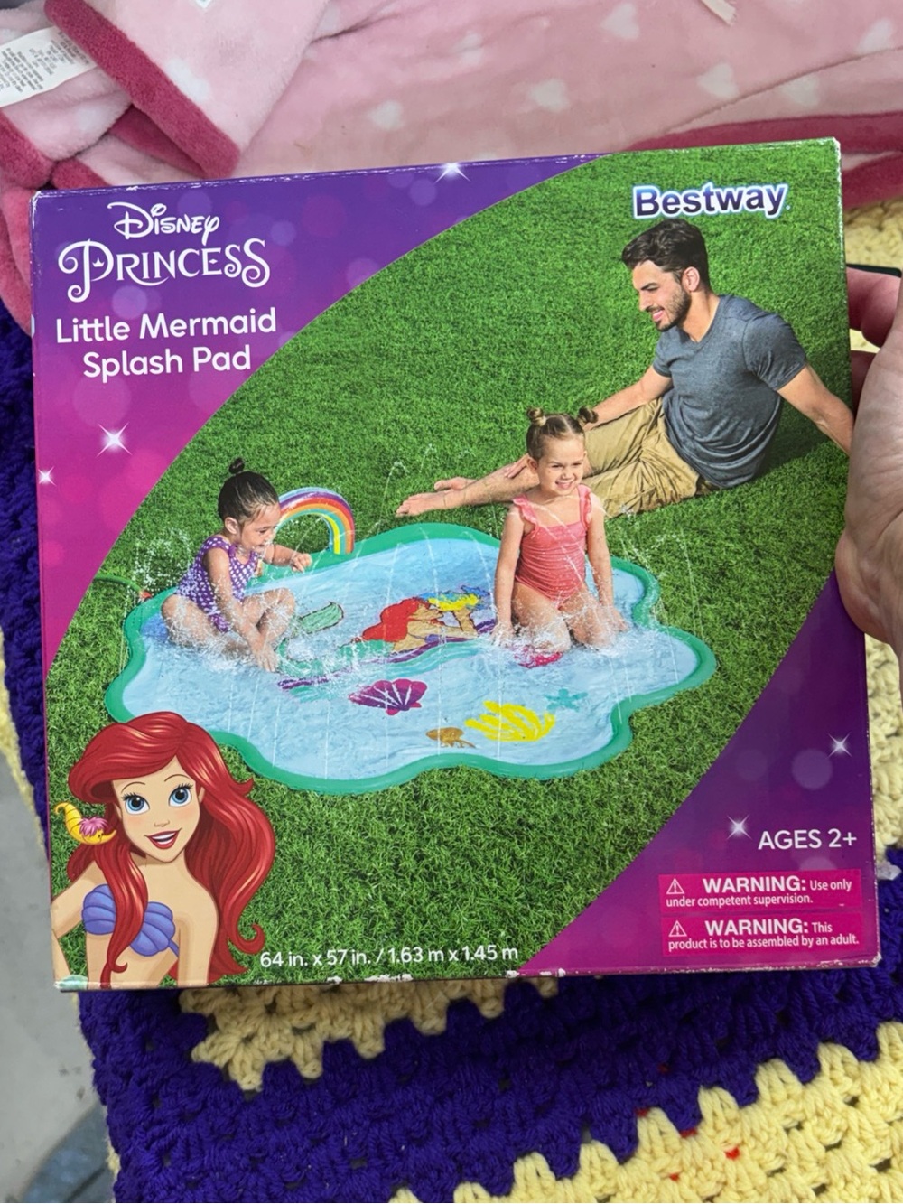 Best way Disney Princess little mermaid splash pad 64”X57”